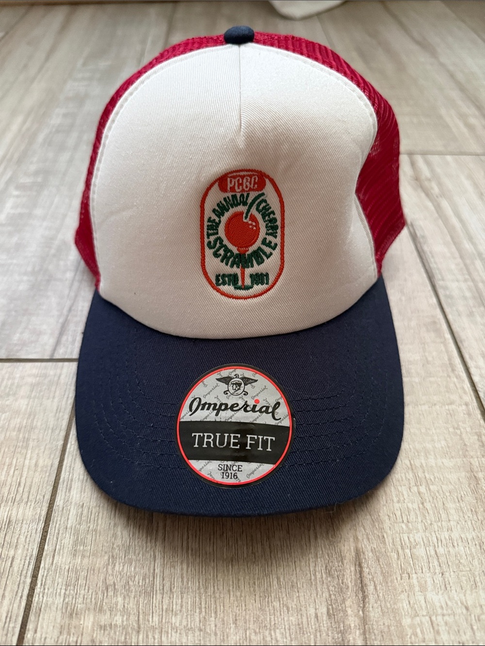 Kids Trucker Hat – Red, White & Navy